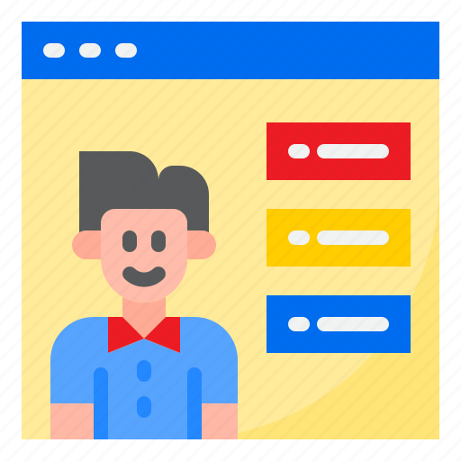 Online, learning, education, internet, browser, man icon - Download on Iconfinder