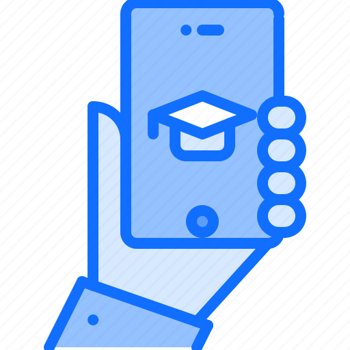 Education, hand, learning, message, online, phone, training icon - Download on Iconfinder