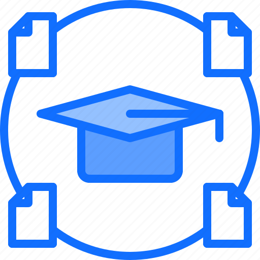 Cap, education, file, learning, online, training icon - Download on Iconfinder