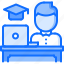 desk, education, laptop, learning, man, online, training 