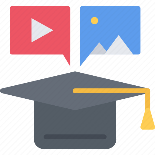 Cap, education, learning, online, picture, training, video icon - Download on Iconfinder