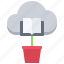 cloud, education, flower, learning, online, sprout, training 