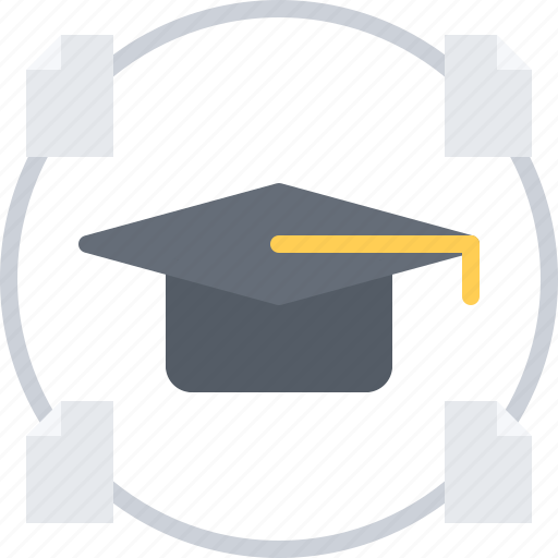 Cap, education, file, learning, online, training icon - Download on Iconfinder
