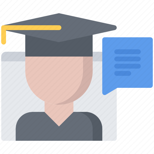 Conversation, education, graduate, learning, message, online, training icon - Download on Iconfinder