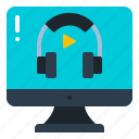 listening, headphones, computer, audio, course, online, learning, education, sound