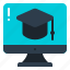 online, learning, learn, elearning, computer, education, course, mortarboard 