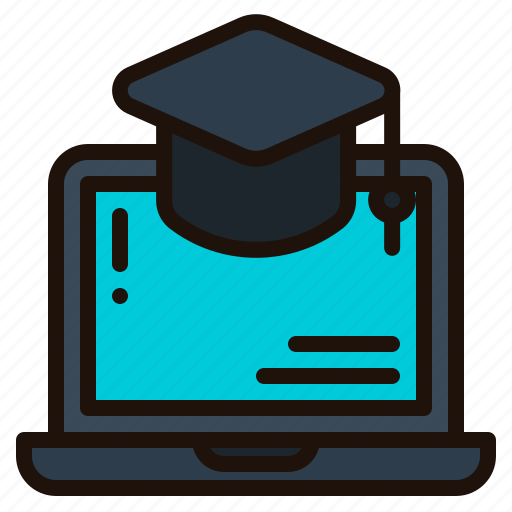 Elearning, notbook, laptop, education, online, learning, mortarboard icon - Download on Iconfinder