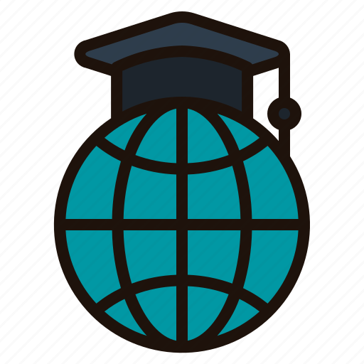 Global, learning, learn, online, education, graduation, hat icon - Download on Iconfinder