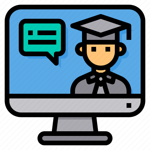 Computer, discussion, learning, lecture, online icon - Download on Iconfinder