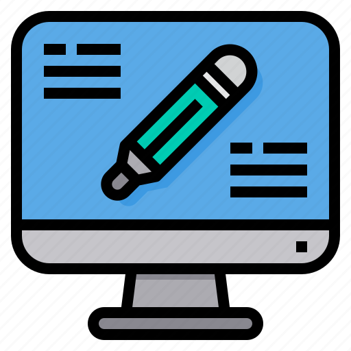 Computer, learn, lesson, pencil, study icon - Download on Iconfinder
