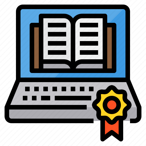 Book, certificate, elearning, laptop, online icon - Download on Iconfinder