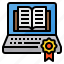book, certificate, elearning, laptop, online 