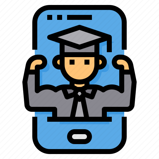 Learn, skill, smartphone, strong, student icon - Download on Iconfinder