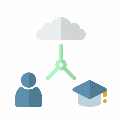 Cloud, student, mortarboard, education, online learning icon - Download on Iconfinder