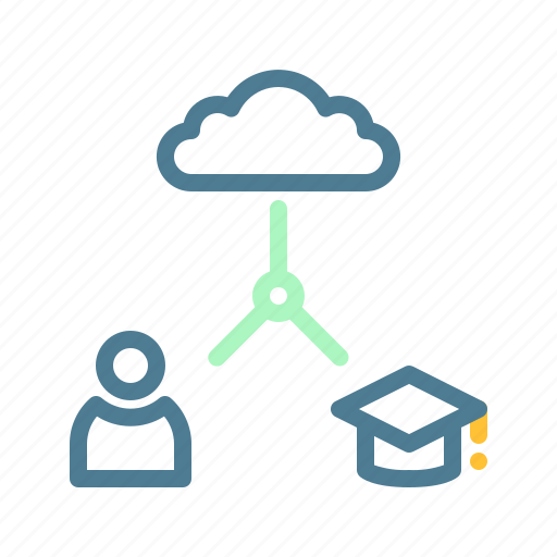 Cloud, student, mortarboard, education, online learning icon - Download on Iconfinder