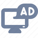 ad, advertisement, computer, marketing, message, monitor, pop-up