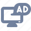 ad, advertisement, computer, marketing, message, monitor, pop-up 