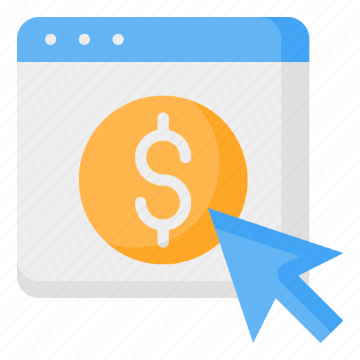Pay per click, cost per click, click, cursor, money, dollar, website icon - Download on Iconfinder