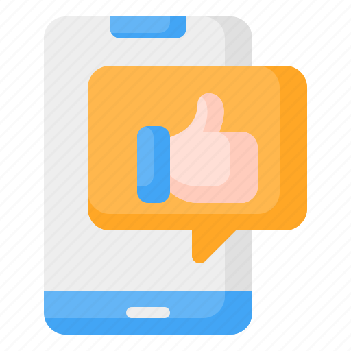 Feedback, review, rating, like, thumb up, smartphone, chat icon - Download on Iconfinder