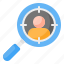 target, audience, avatar, human resources, search, magnifying glass, seo 