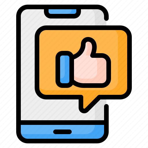Feedback, review, rating, like, thumb up, smartphone, chat icon - Download on Iconfinder