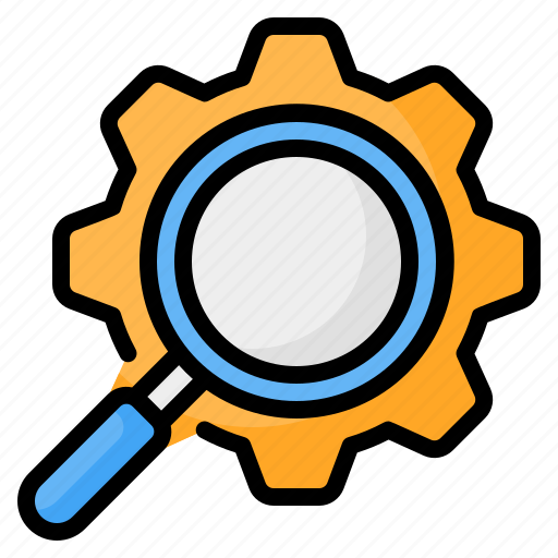 Search engine optimization, seo, search engine, search, magnifying glass, gear, cogwheel icon - Download on Iconfinder