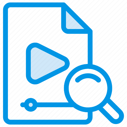File, findvideo, magnifier, magnifying, search, video, videofile icon - Download on Iconfinder