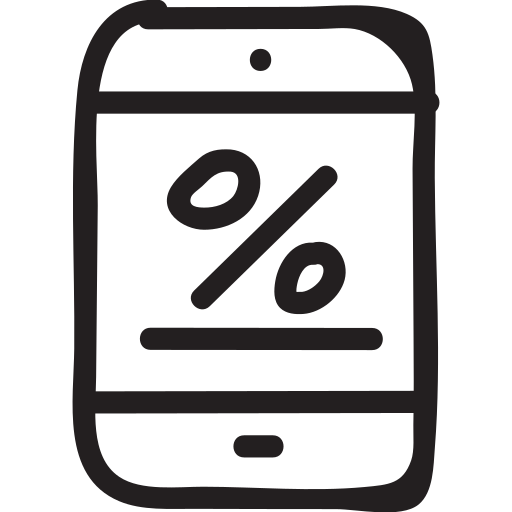 Discount, interest, mobile, offer, percentage, phone, sale icon - Free download