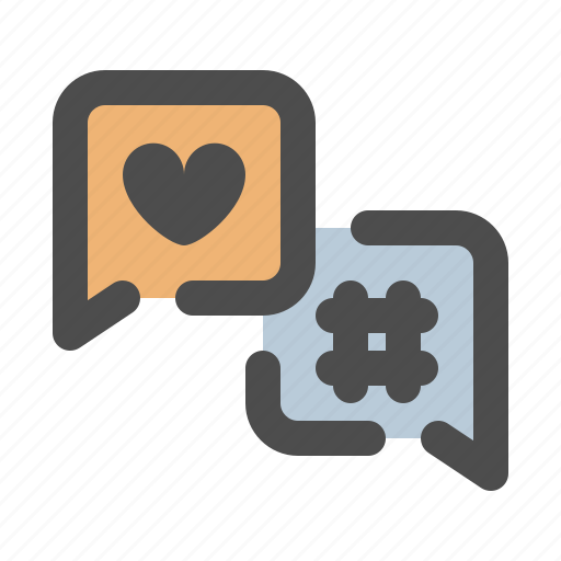 Social media, hashtags, love, comment icon - Download on Iconfinder
