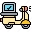 courier, delivery, package, scooter, service 