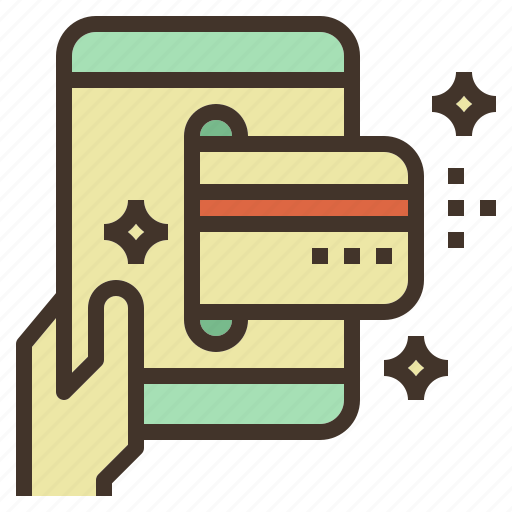 Card, credit, hand, holding, mobile, payment icon - Download on Iconfinder