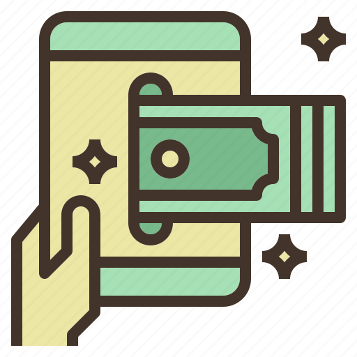 Cash, hand, holding, mobile, money, payment, transfer icon - Download on Iconfinder