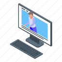 computer, online, party, isometric