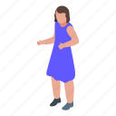 girl, dress, online, party, isometric
