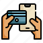 credit, charge, mobile, online, shopping, payment icon 