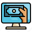 money, cash, online, transfers, shopping, payment icon 