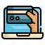 online, credit, laptop, shopping, internet, connection, payment icon 