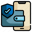 online, wallet, protection, shield, internet, security, payment icon