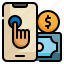 mobile, online, cash, technology, internet, payment icon 