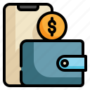 wallet, online, cash, transfers, internet, shopping, payment icon