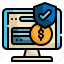 webpage, protect, security, online, shopping, protection, payment icon 