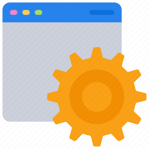 Browser, cog, cogwheel, development, web, window icon - Download on Iconfinder