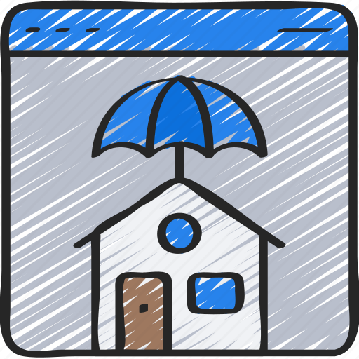 Browser, house, insurance, insure, insured, online, umbrella icon - Download on Iconfinder