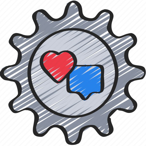 Cog, cogwheel, heart, management, media, online, social icon - Download on Iconfinder