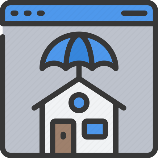 Browser, house, insurance, insure, insured, online, umbrella icon - Download on Iconfinder