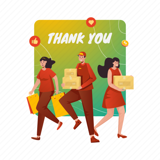 Thank you, thanks, greeting, shopping, customer, buyer, seller illustration - Download on Iconfinder