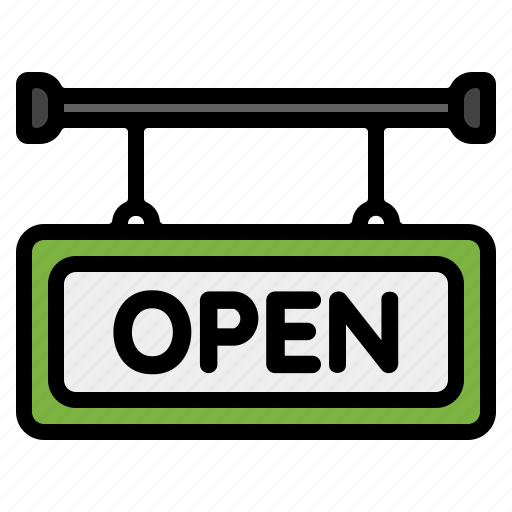 Open, board, sign, store, shopping, shop icon - Download on Iconfinder
