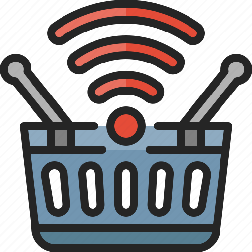 Shopping, basket, online, supermarket, wifi, ecommerce, store icon - Download on Iconfinder