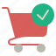 cart, checklist, done, purchase, shop, shopping, trolley 