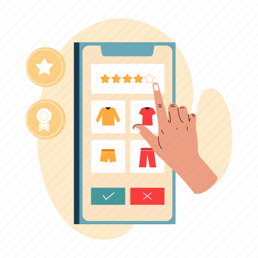 Ecommerce, cart, rate, review, product illustration - Download on Iconfinder
